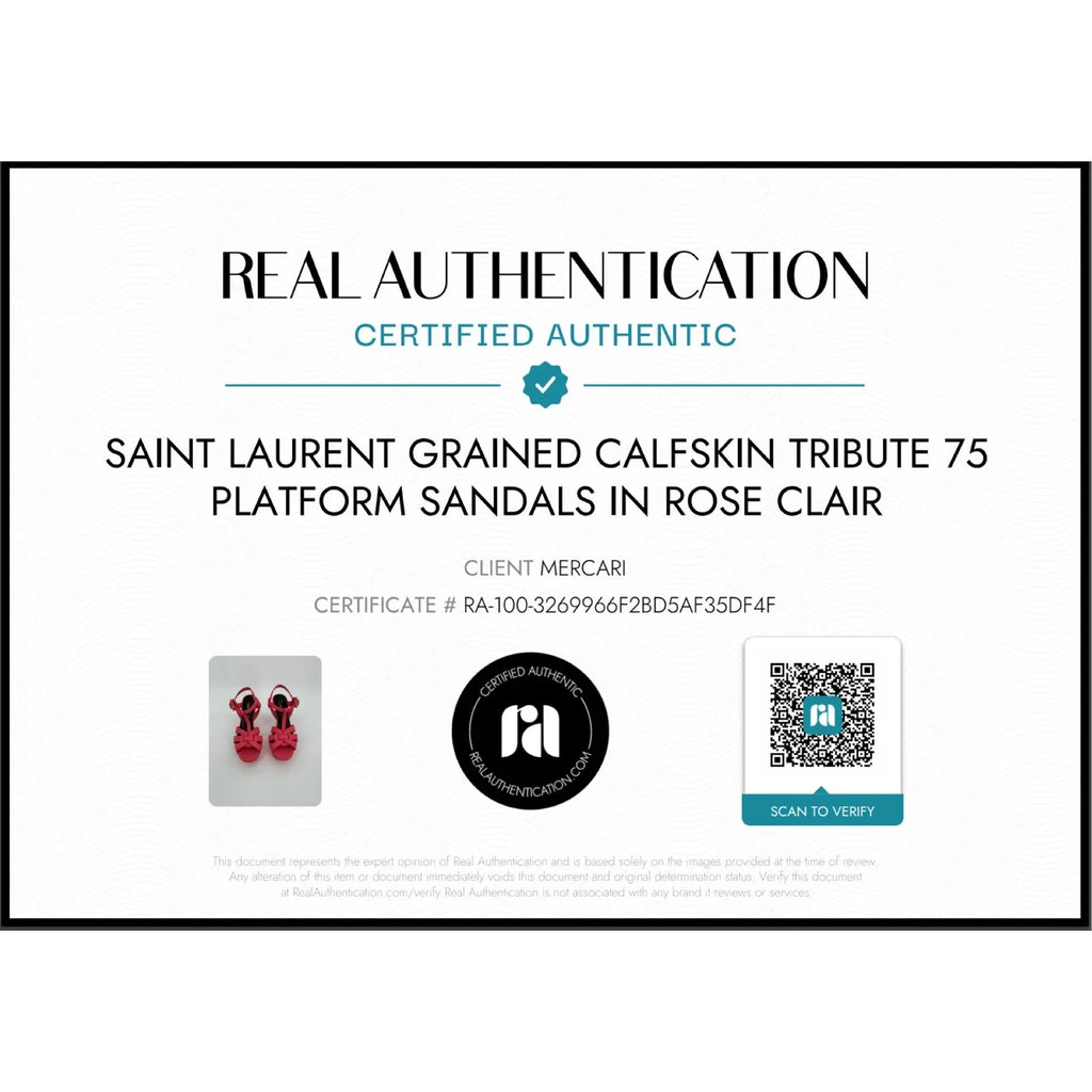 SAINT LAURENT Grained Calfskin Tribute 75 Platform Sandals in Rose Clair 37 - flyKAMP