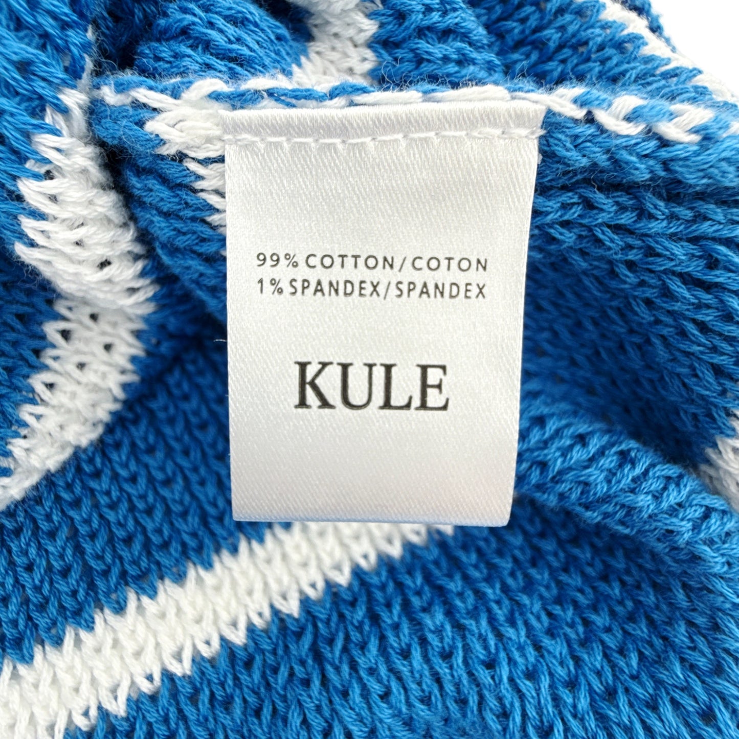 KULE The Fjord Knit Polo in Royal Blue & White S