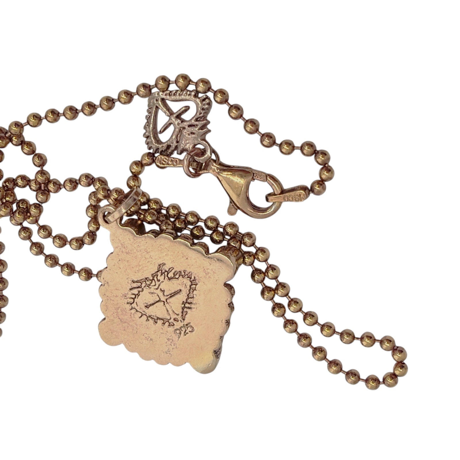 VIRGINS SAINTS & ANGELS VSA Lil' Bennie San Benito Charm Necklace SS Rose Gold Virgins Saints & Angels