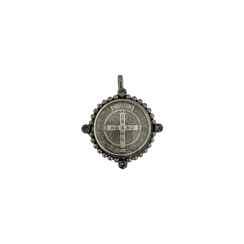 VIRGINS SAINTS & ANGELS VSA Bespoke San Benito Medallion in Gunmetal Virgins Saints & Angels