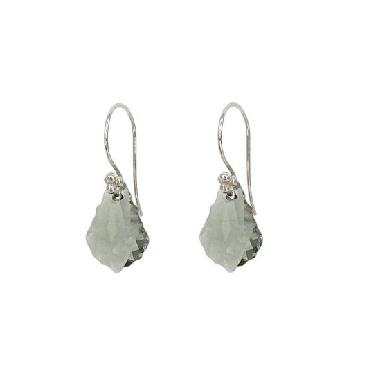 SWAROVSKI Crystal Black Diamond & Sterling Silver French Wire Earrings
