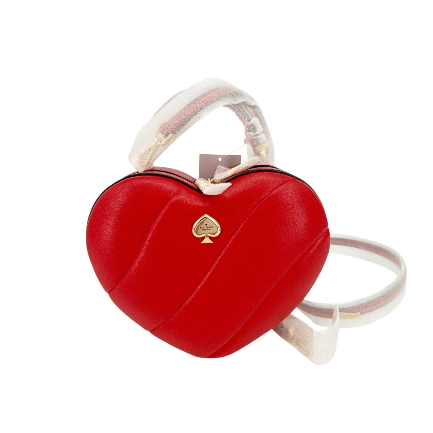 KATE SPADE New York Love Shack Quilted 3D Heart Crossbody+Additional Chain Strap
