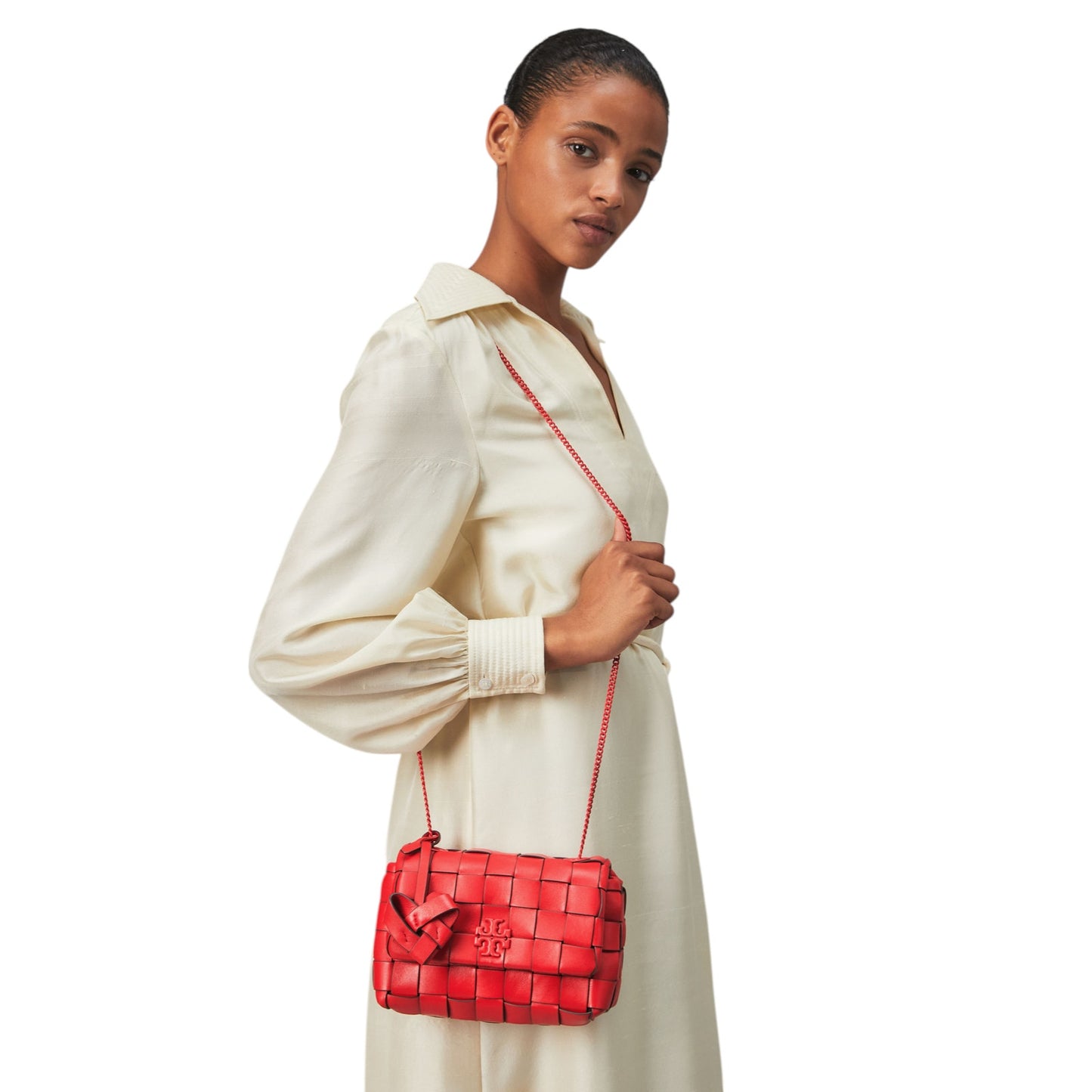 TORY BURCH Kira Heart Woven Mini Bag