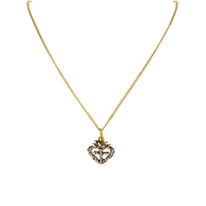 VIRGINS SAINTS & ANGELS VSA Sacred Heart Logo Charm Necklace in Gold