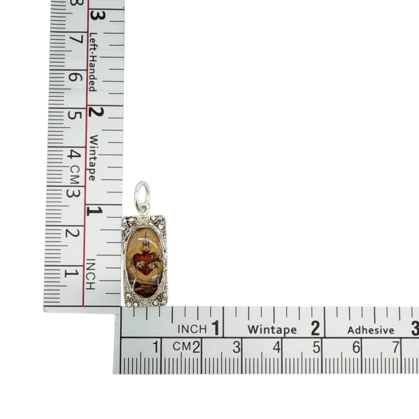 VIRGINS SAINTS & ANGELS VSA Retablo Rectangular Framed Charm in Silver Virgins Saints & Angels