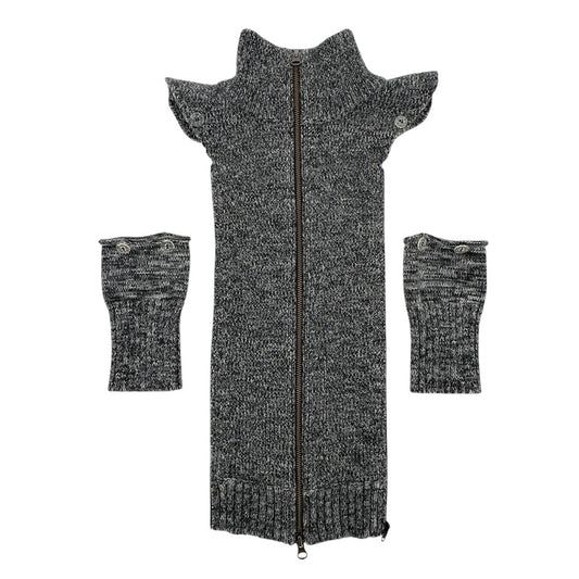 VERONICA BEARD Uptown Black Mélange Wool Dickey & Cuffs