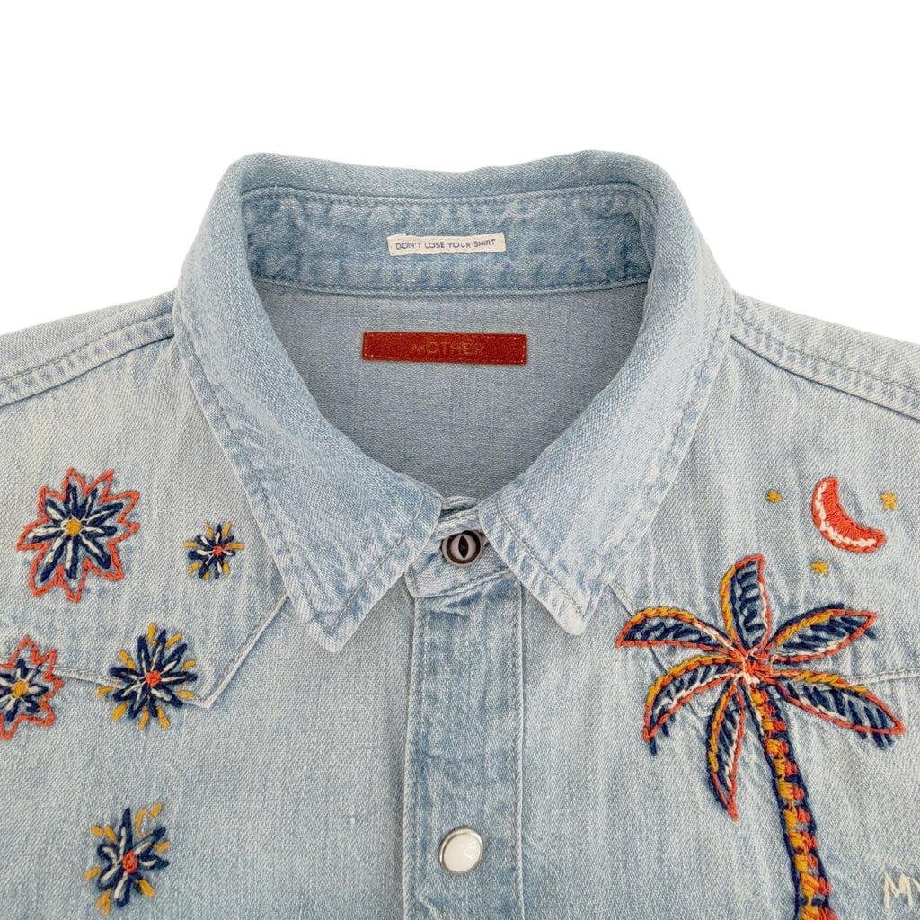 MOTHER All My Exes Denim Shirt in Let's Be Pacific XS Mother