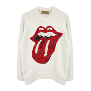 MADEWORN Rolling Stones Crystal Patch Classic Crew Sweatshirt XS
