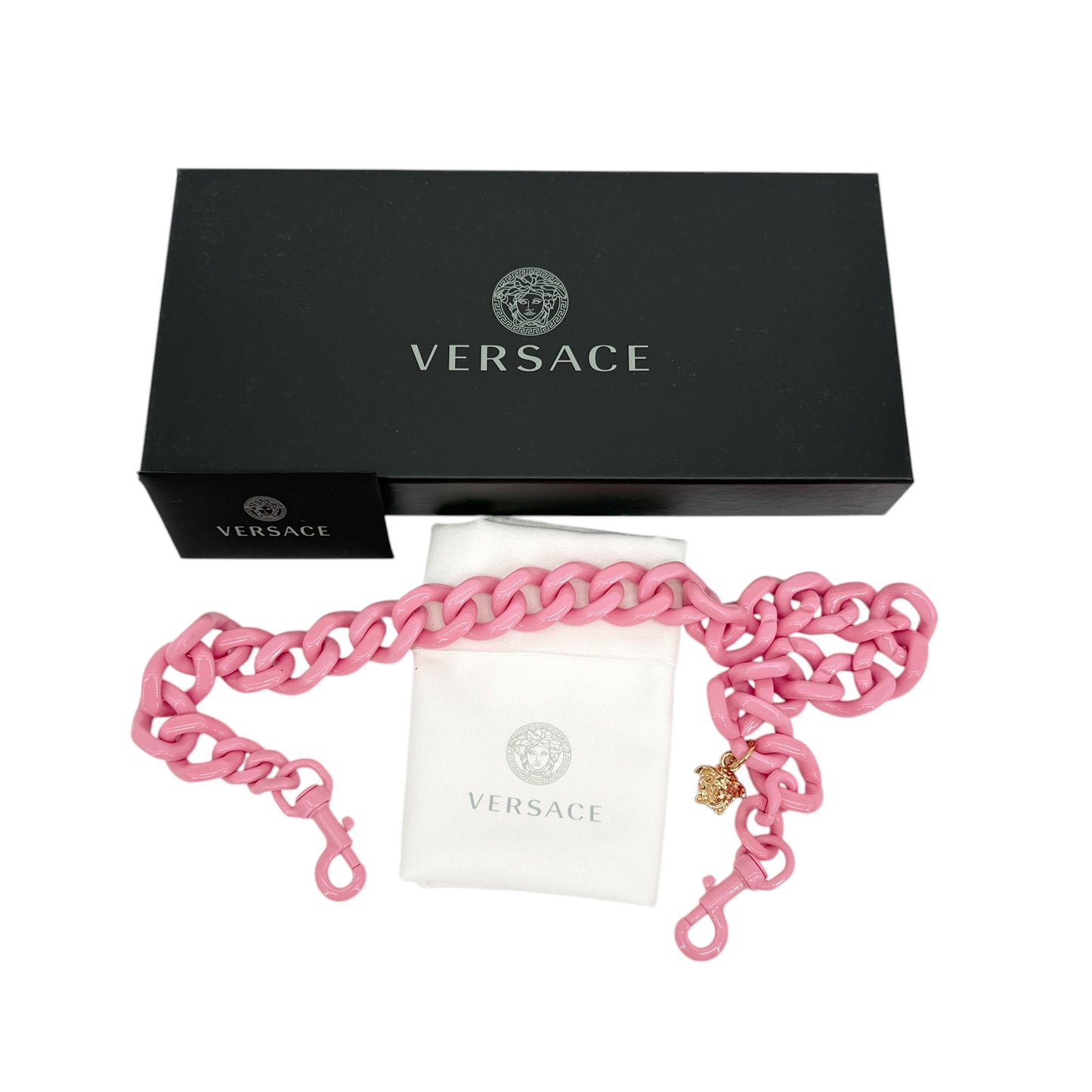 VERSACE La Medusa Chain Shoulder Strap || Baby Pink