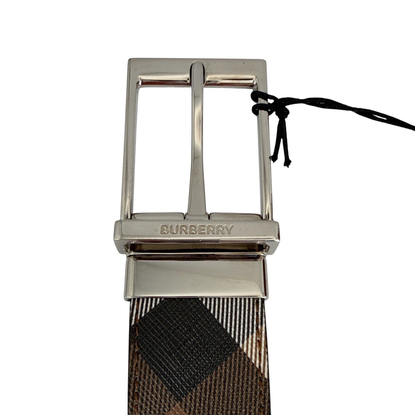 BURBERRY Louis 35mm Reversible Buckle Giant Check E-Canvas Belt 85|34