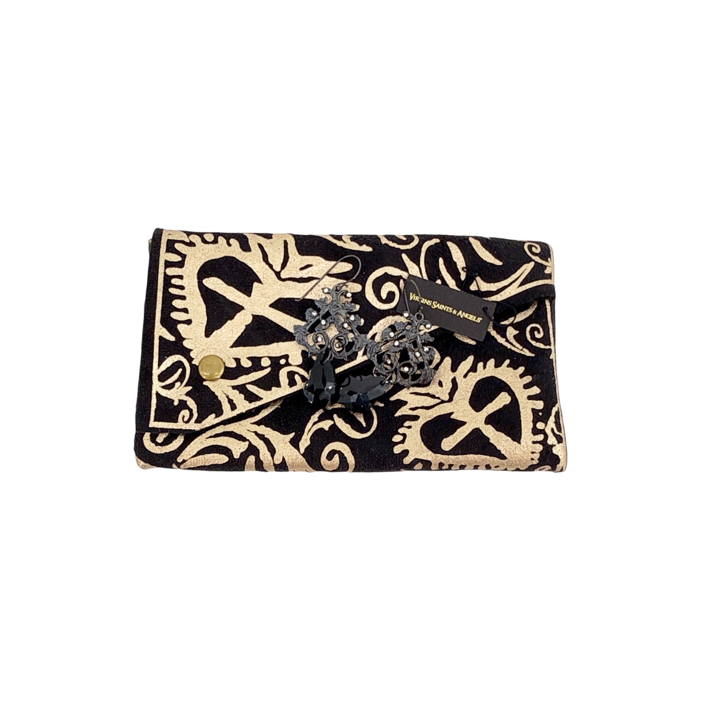 VIRGINS SAINTS & ANGELS VSA Vine Drop Earrings in Gunmetal & Jet