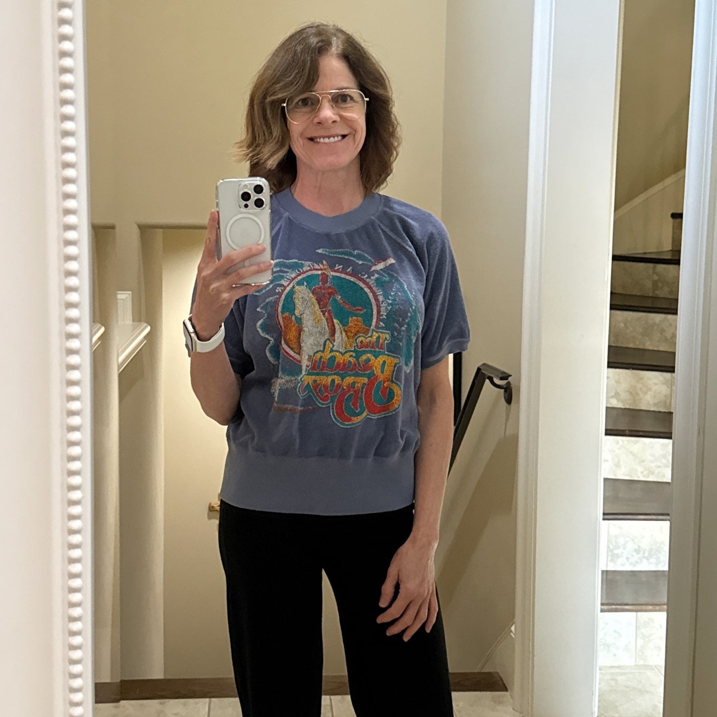 MADEWORN The Beach Boys Terrycloth Short Sleeve Sweatshirt S