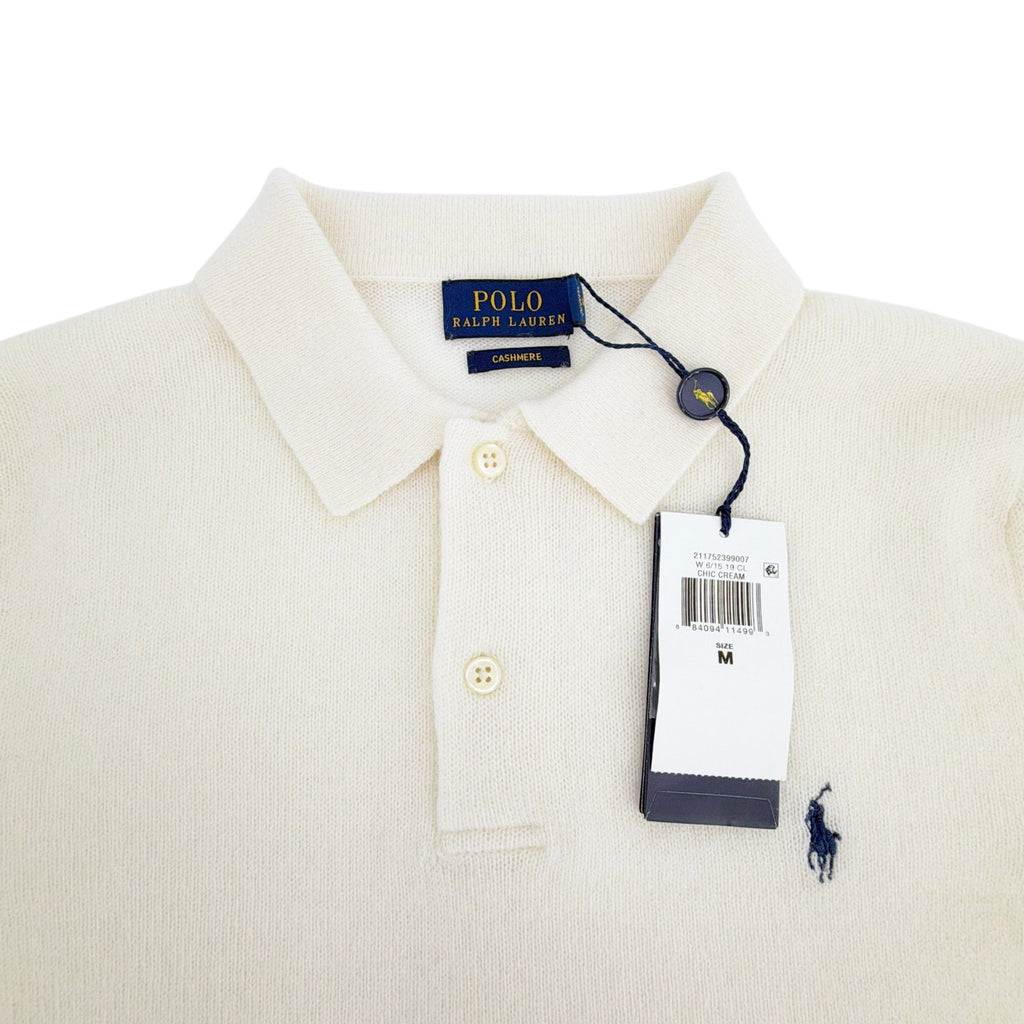 POLO RALPH LAUREN Cashmere Polo Shirt in Chic Cream in M Polo Ralph Lauren