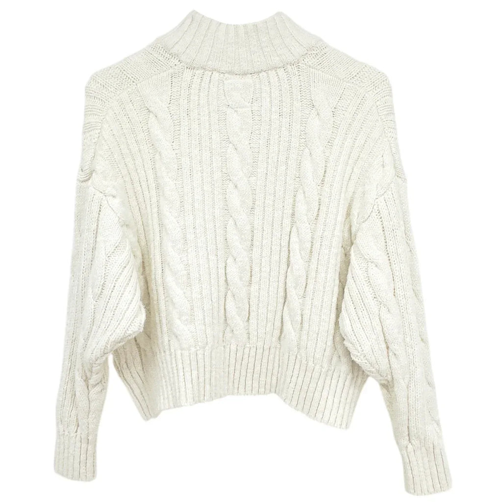 DENIMIST Split Neck Cable Sweater XXS - flyKAMP