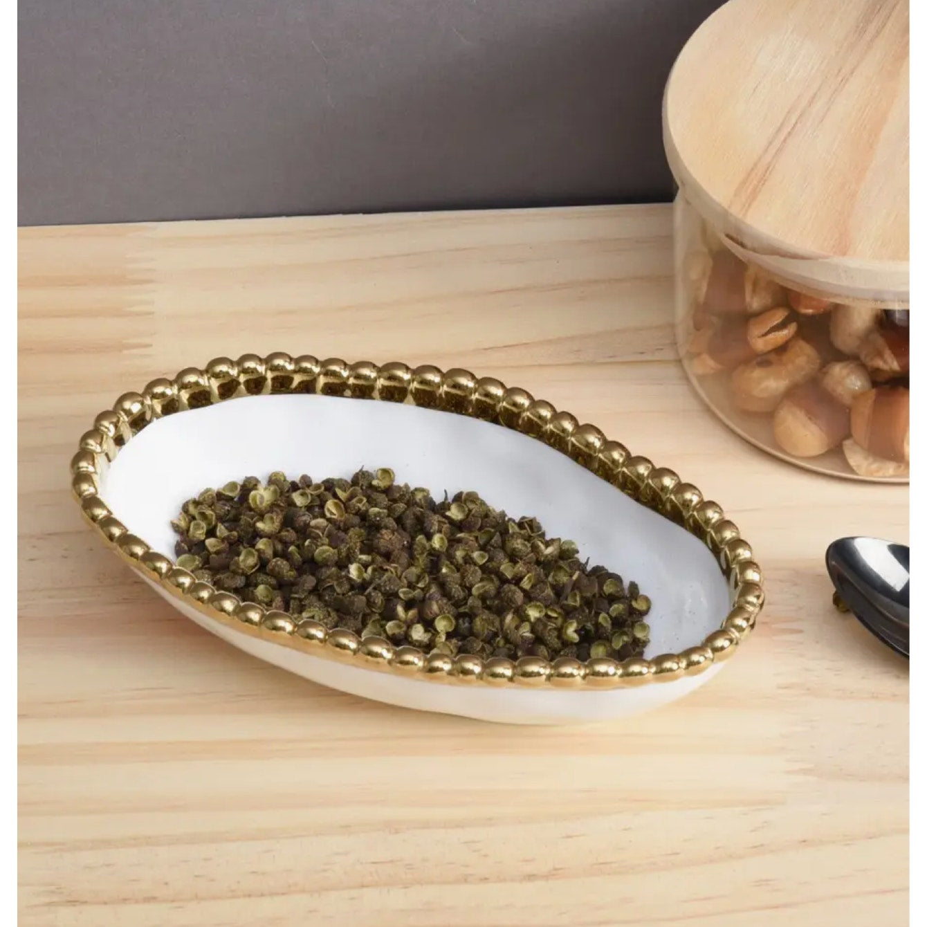 PAMPA BAY Golden Salerno Long Condiment Bowl Set of 2 Pampa Bay