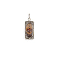 VIRGINS SAINTS & ANGELS VSA Retablo Rectangular Framed Charm in Silver Virgins Saints & Angels