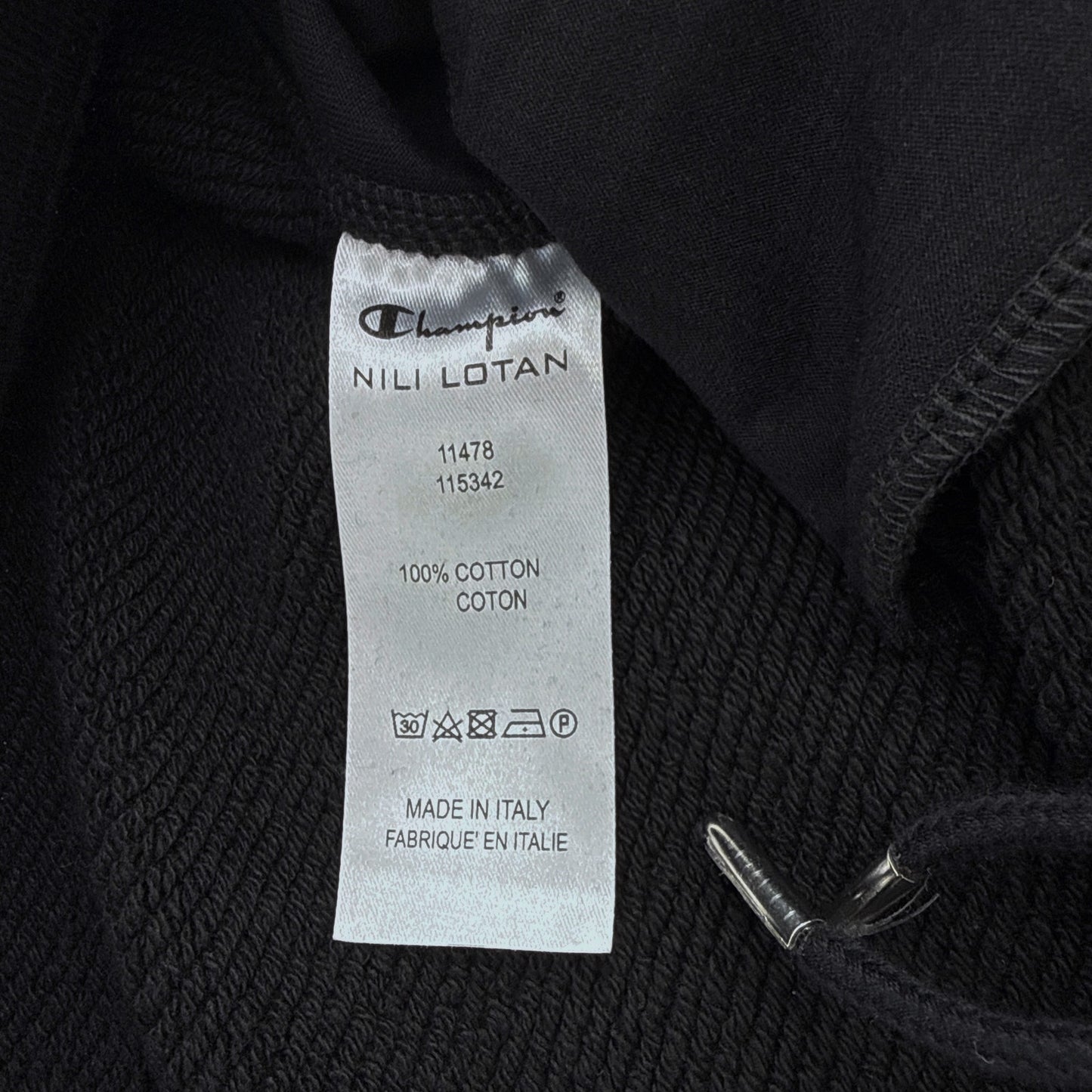 NILI LOTAN x Champion Wide Leg Sweatpant in Jet Black S