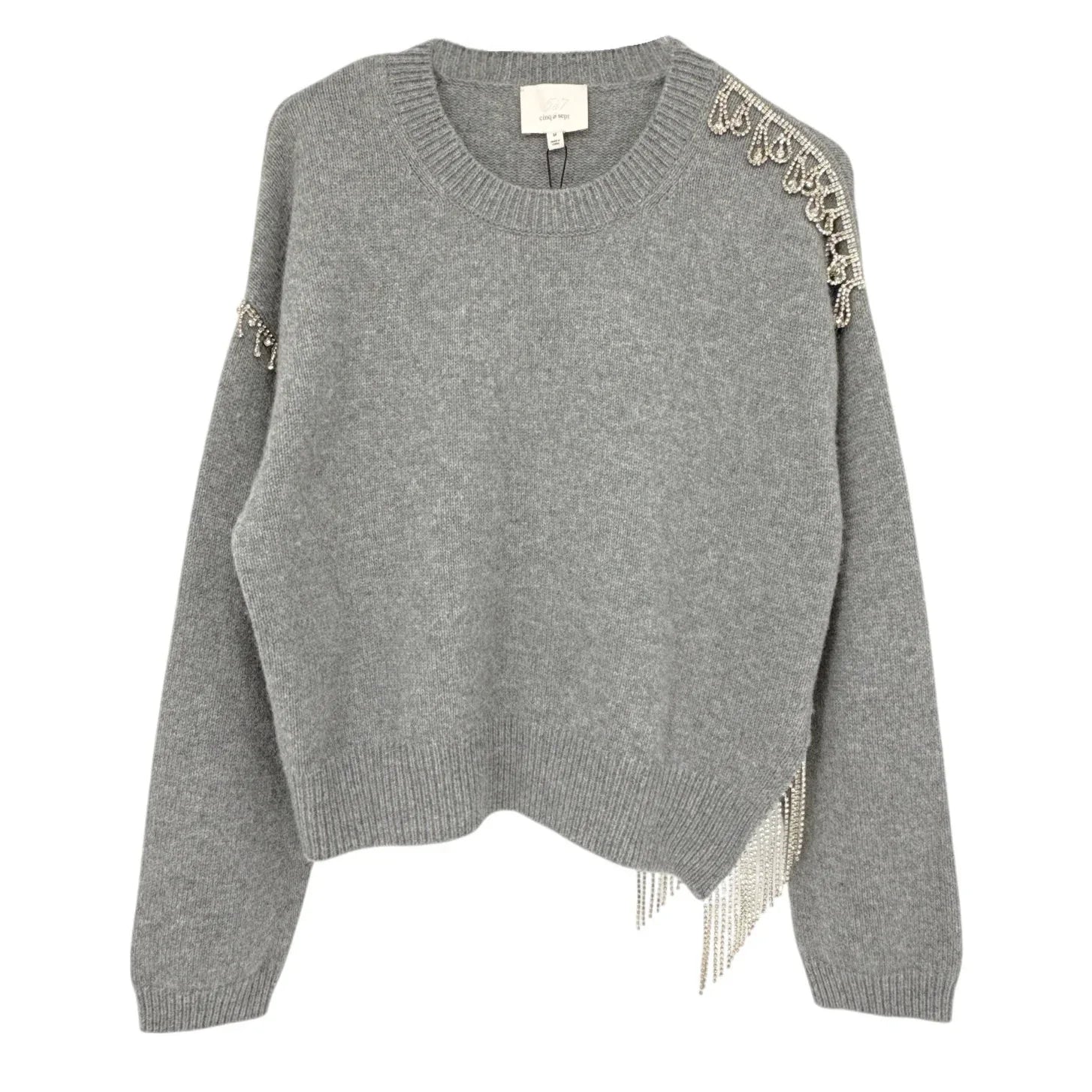 CINQ a SEPT Lilliana Embellished Knit Sweater M - flyKAMP