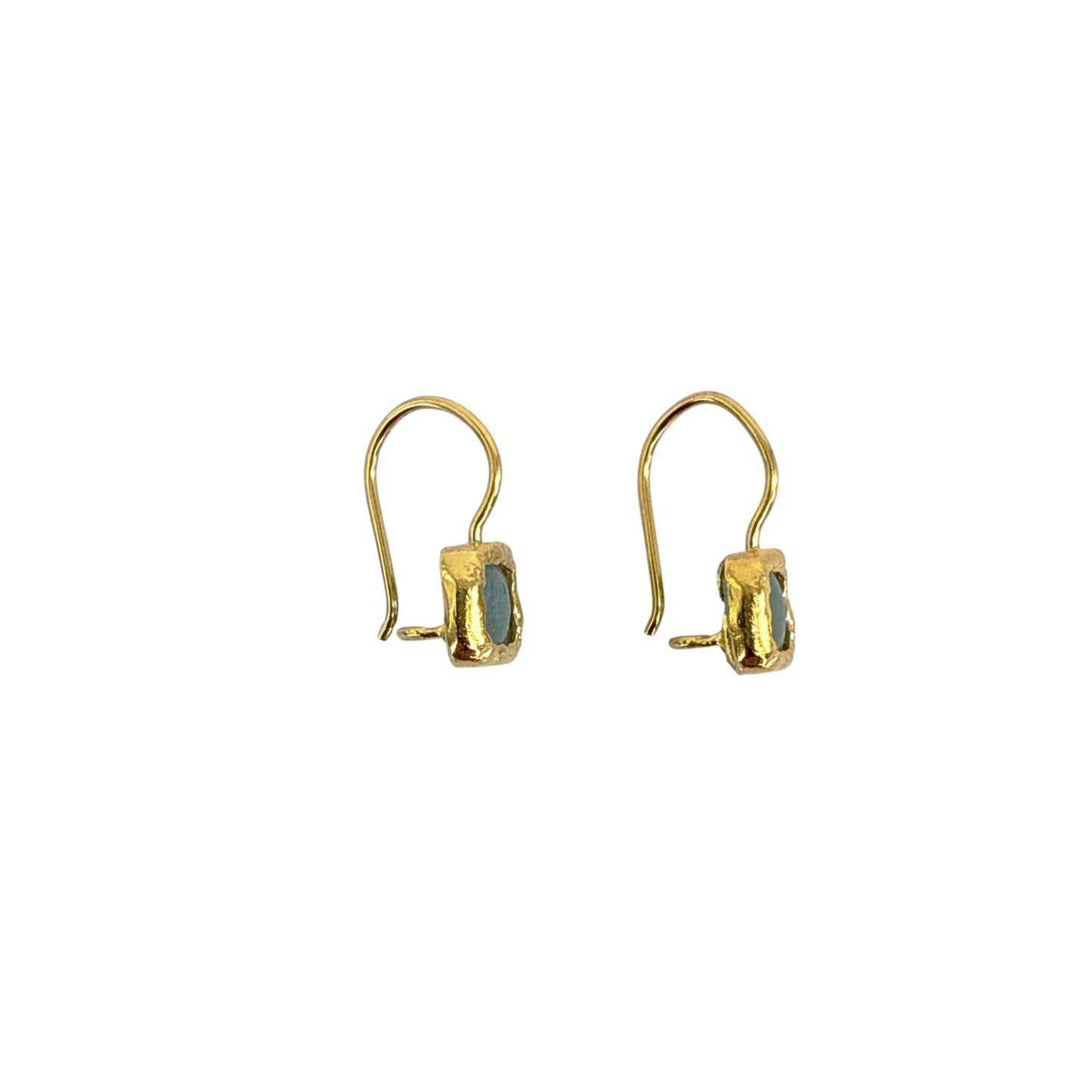 SILPADA Mediterra Natural Aquamarine Petite Drop Earrings in 14K Gold-Plated SS