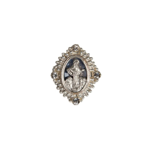 VIRGINS SAINTS & ANGELS VSA Petite Oval Cloister Fatima Ring in Silver 7
