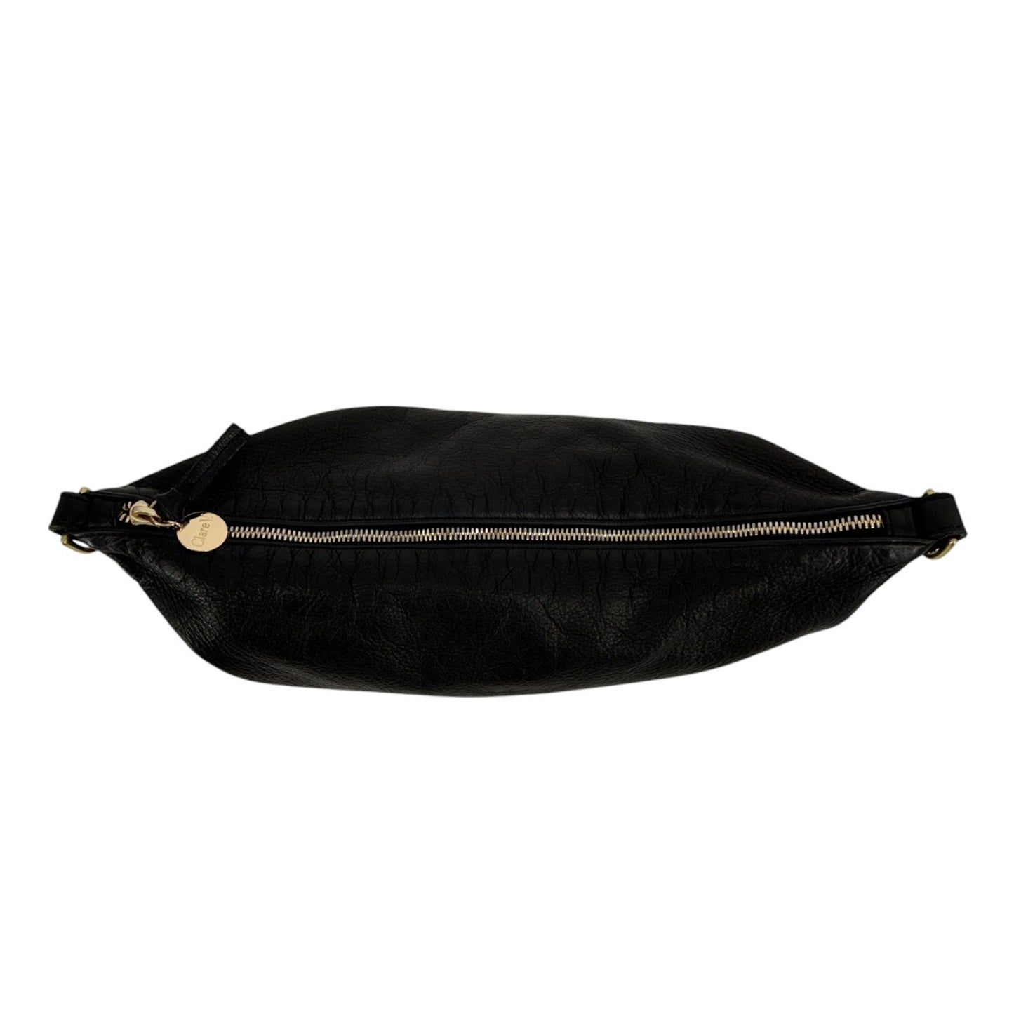 CLARE V. Moyen Messenger in Relaxed Black with Braided Crossbody Strap