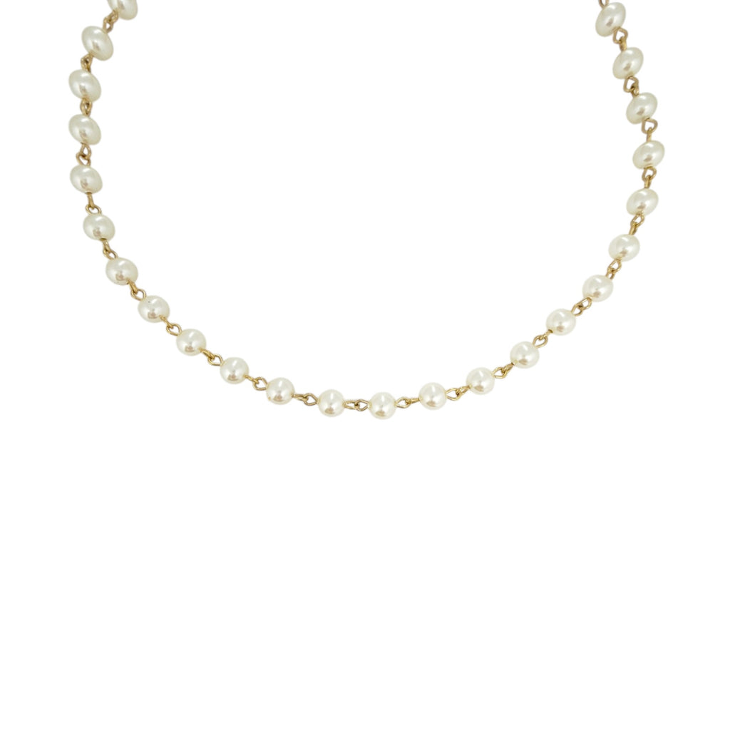 VIRGINS SAINTS & ANGELS VSA Iconic Cream Pearl Choker in Gold Virgins Saints & Angels