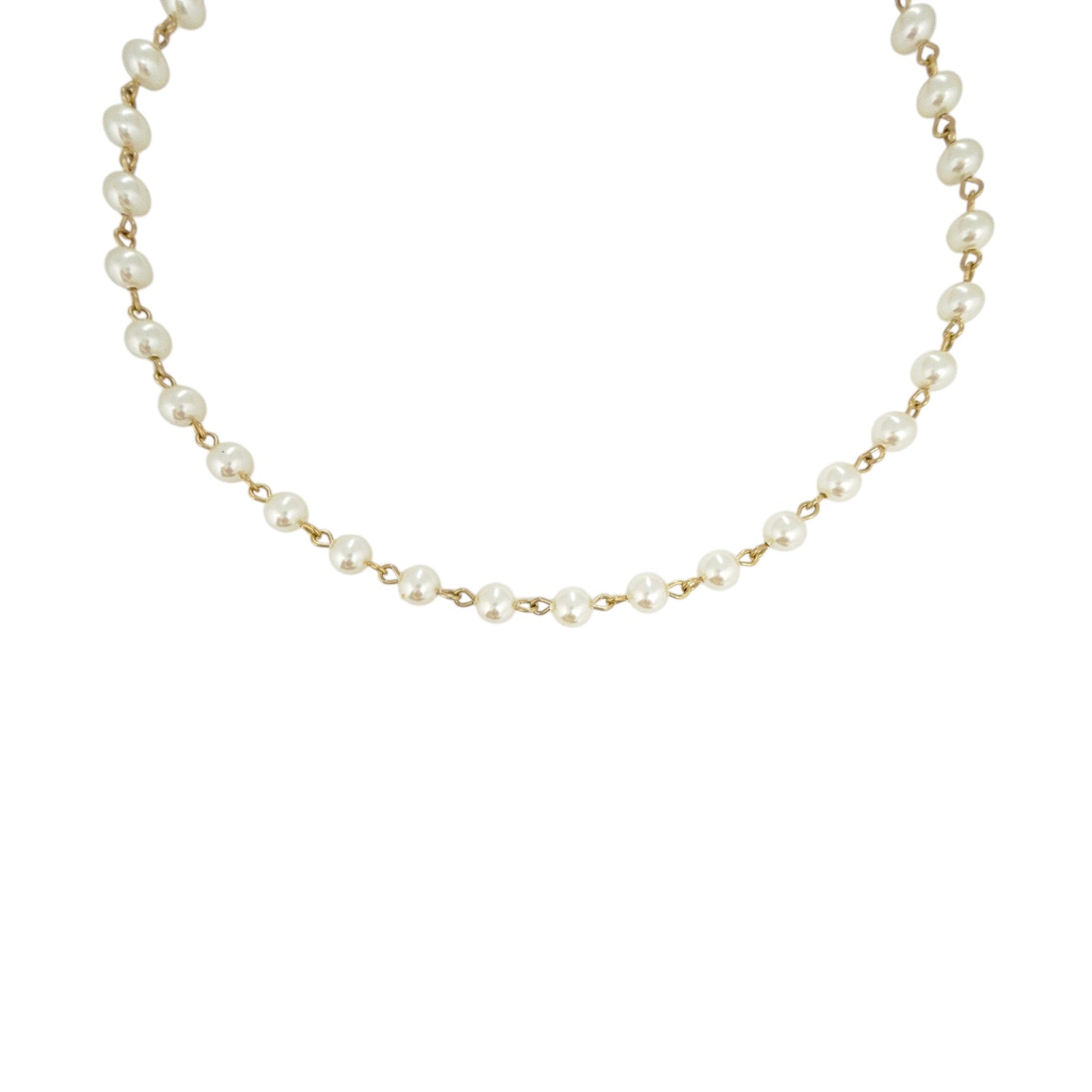 VIRGINS SAINTS & ANGELS VSA Iconic Cream Pearl Choker in Gold Virgins Saints & Angels