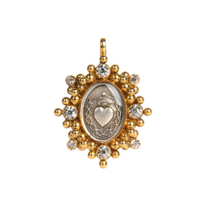 VIRGINS SAINTS & ANGELS VSA Oval Cloister Sacred Heart Medallion in Gold