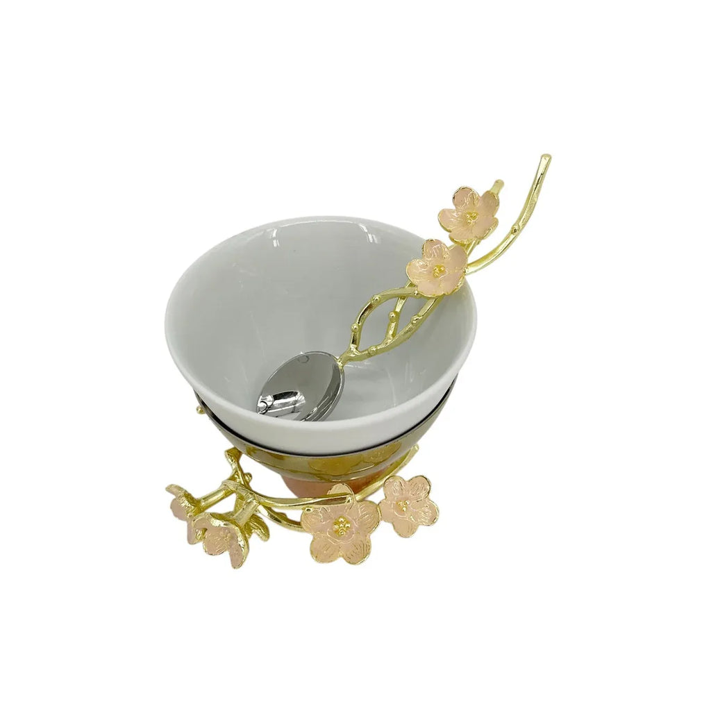 MICHAEL ARAM Cherry Blossom Porcelain Small Bowl with Spoon - flyKAMP