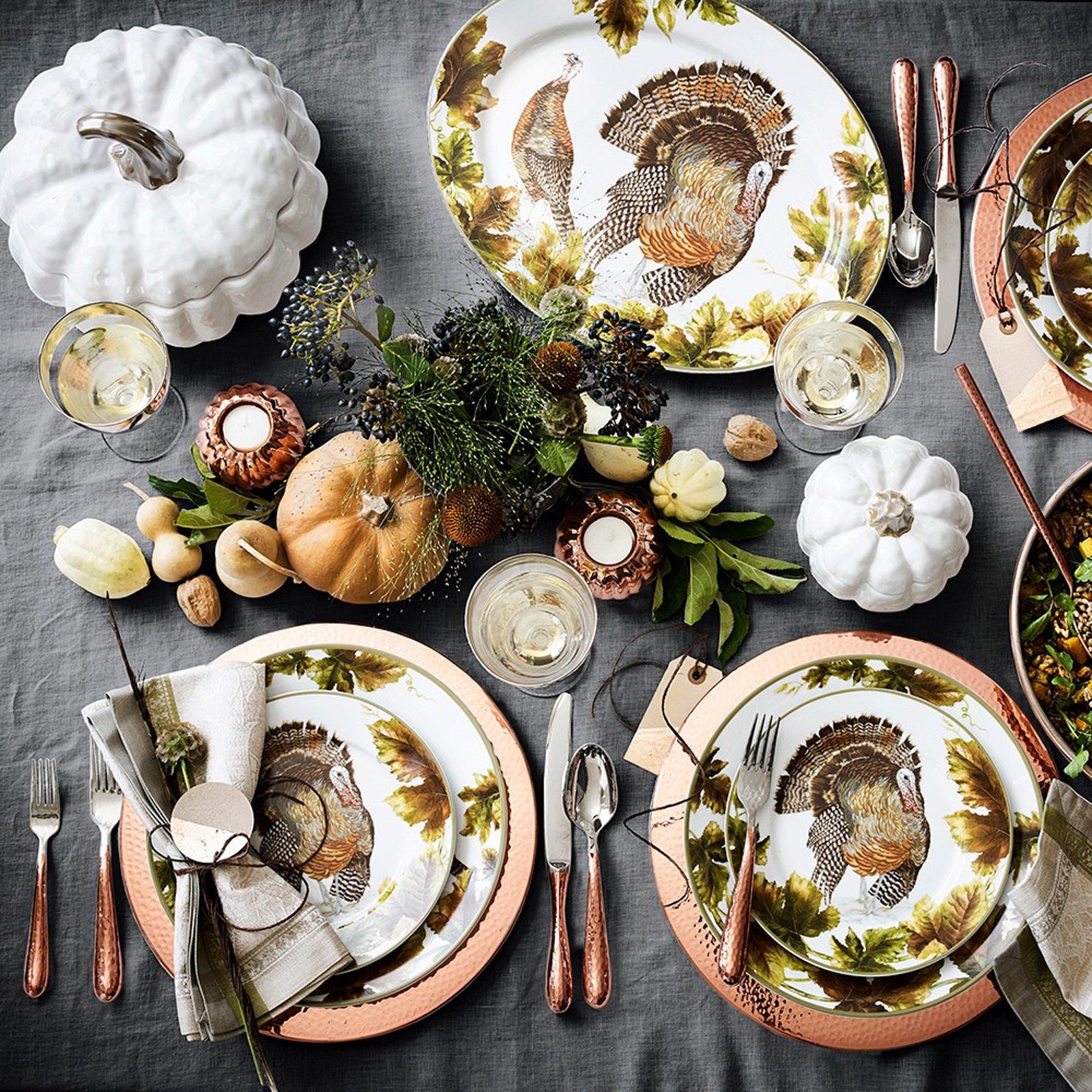 WILLIAMS-SONOMA Hammered Copper Charger Plates Set 1 of 4 Williams-Sonoma