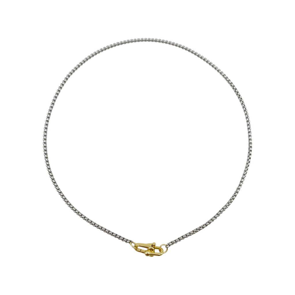 THE SILVER WREN Interlocking Charm Holder Necklace in Silver and Gold