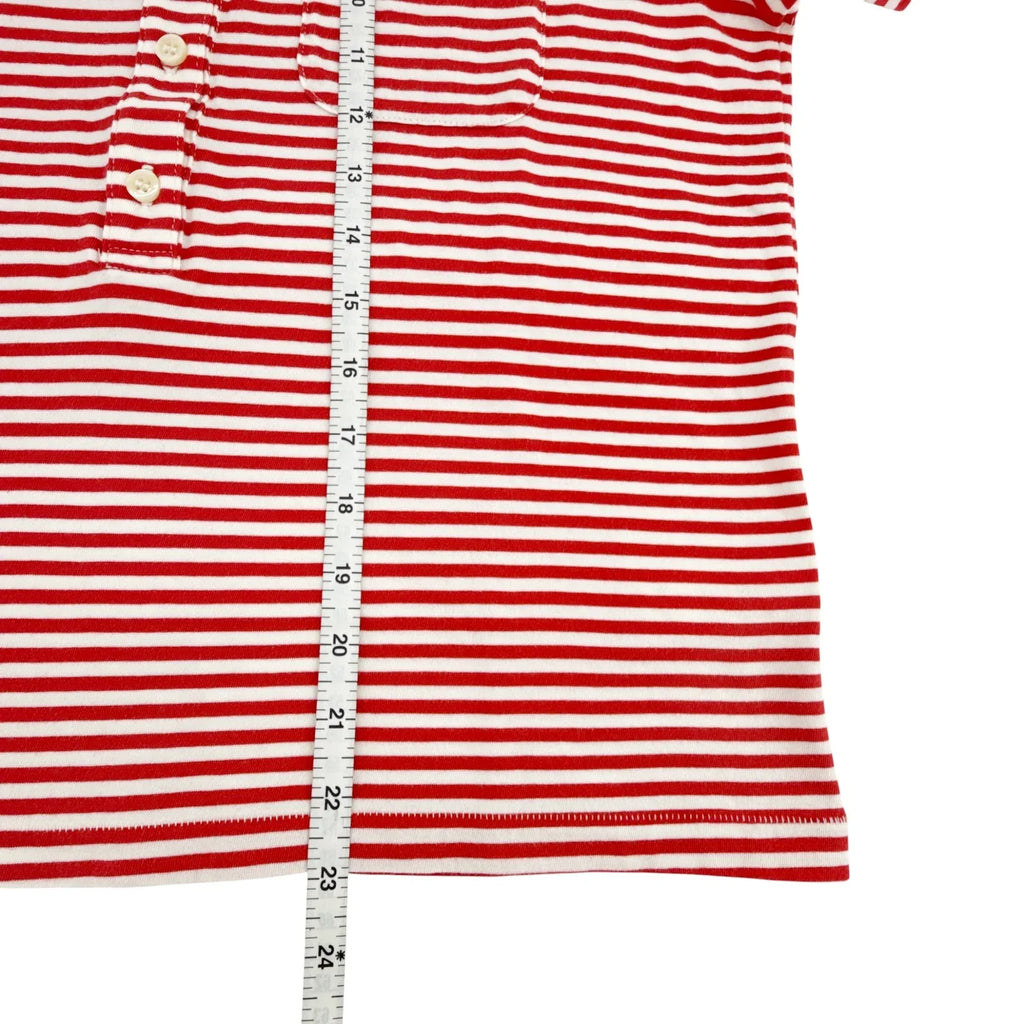 THE GREAT. The Lacrosse Polo. In Sun Cherry Stripe 0|XS - flyKAMP