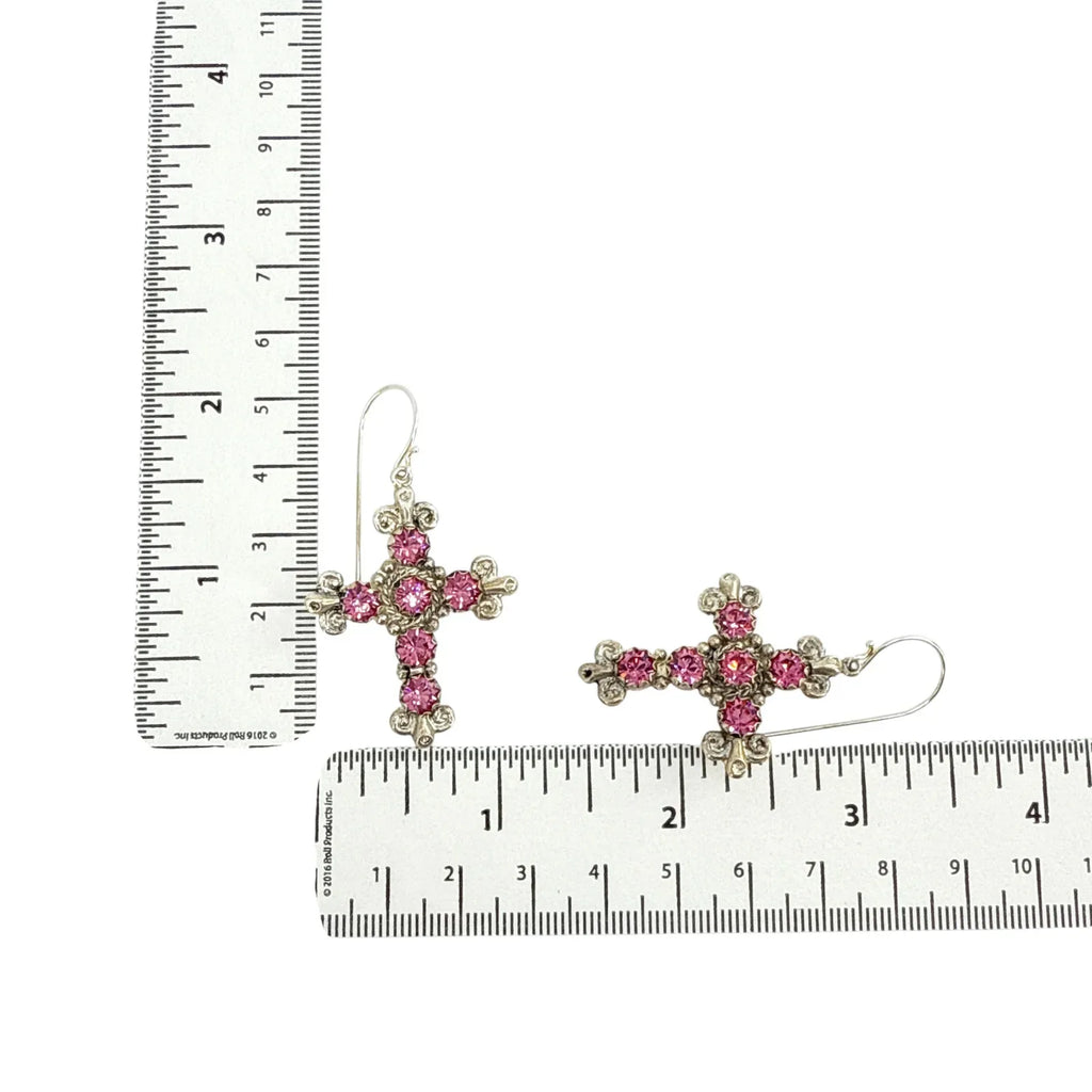 VIRGINS SAINTS & ANGELS VSA Addie Earrings Silver & Fuchsia Pink - flyKAMP