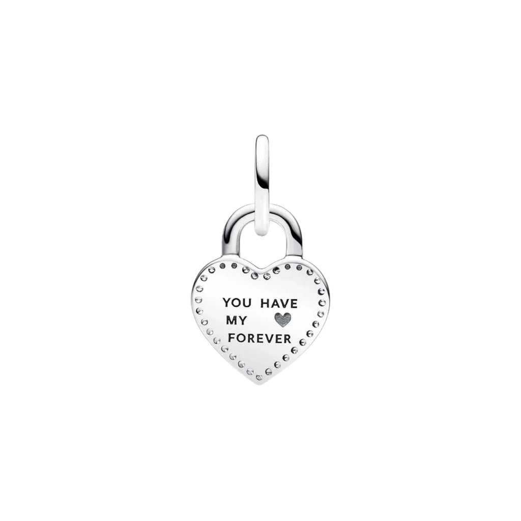 PANDORA Two-tone Twistable Heart Padlock Double Dangle Charm - flyKAMP