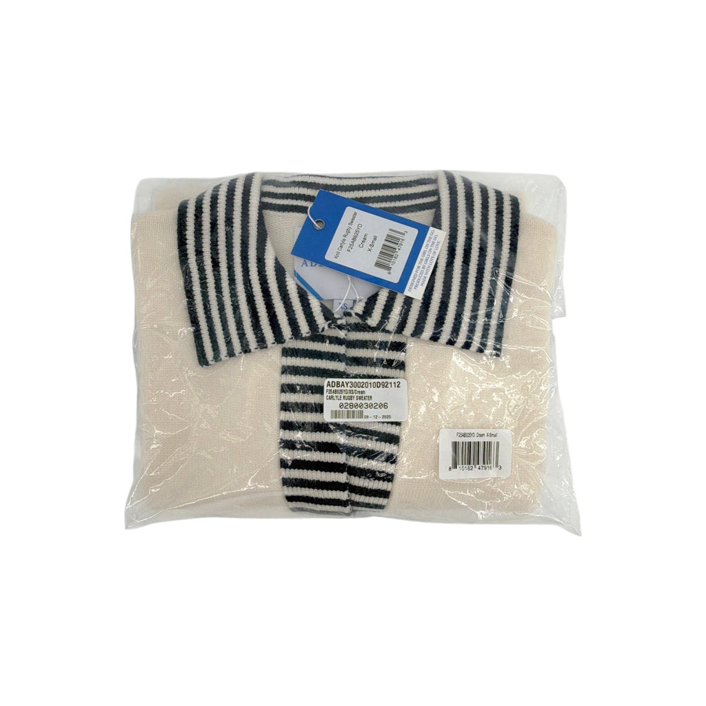 ADDISON BAY Carlyle Rugby Sweater in Cream & Navy XS Addison Bay