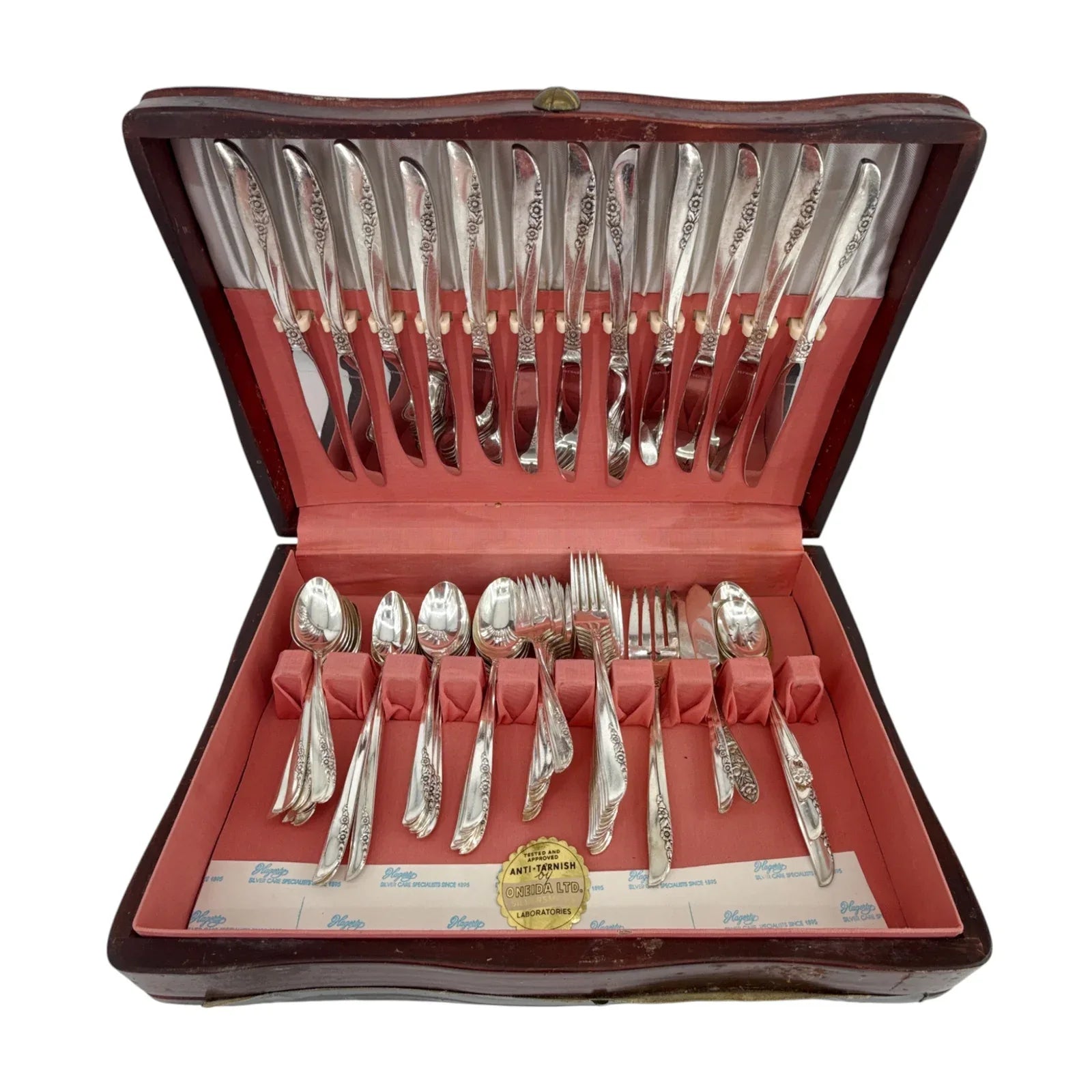 ONEIDA LTD. 1881 ROGERS Lilac Time Pattern Silverplate Flatware 73 Piece Set - flyKAMP