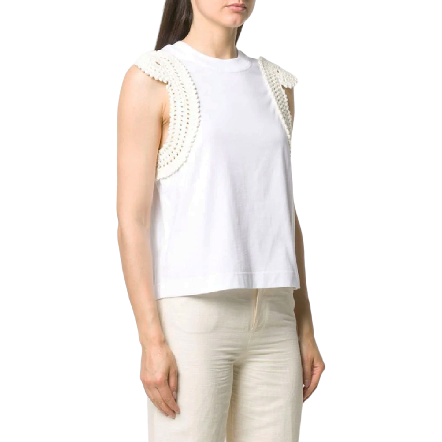 CÉDRIC CHARLIER Knitted Trim Vest Top S