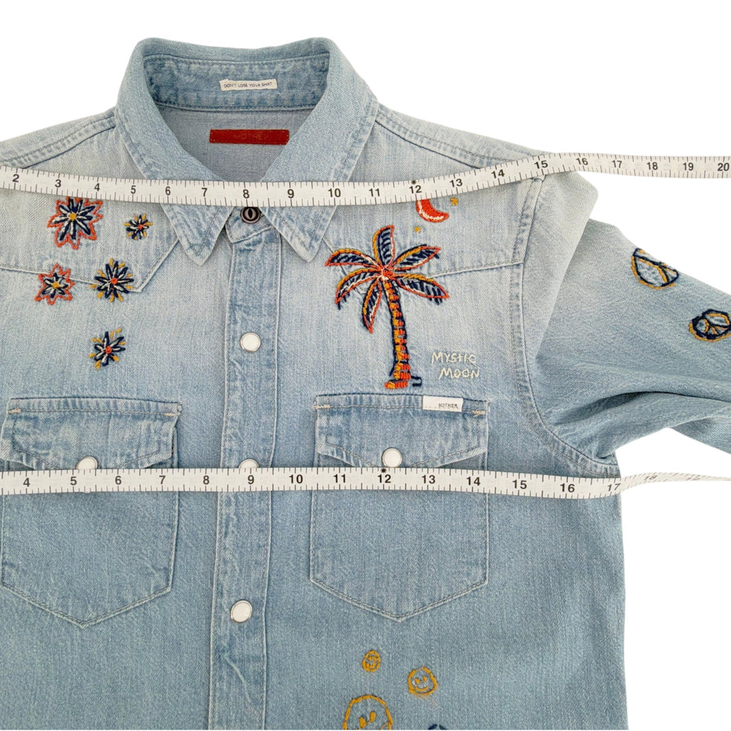 MOTHER All My Exes Denim Shirt in Let's Be Pacific XS Mother