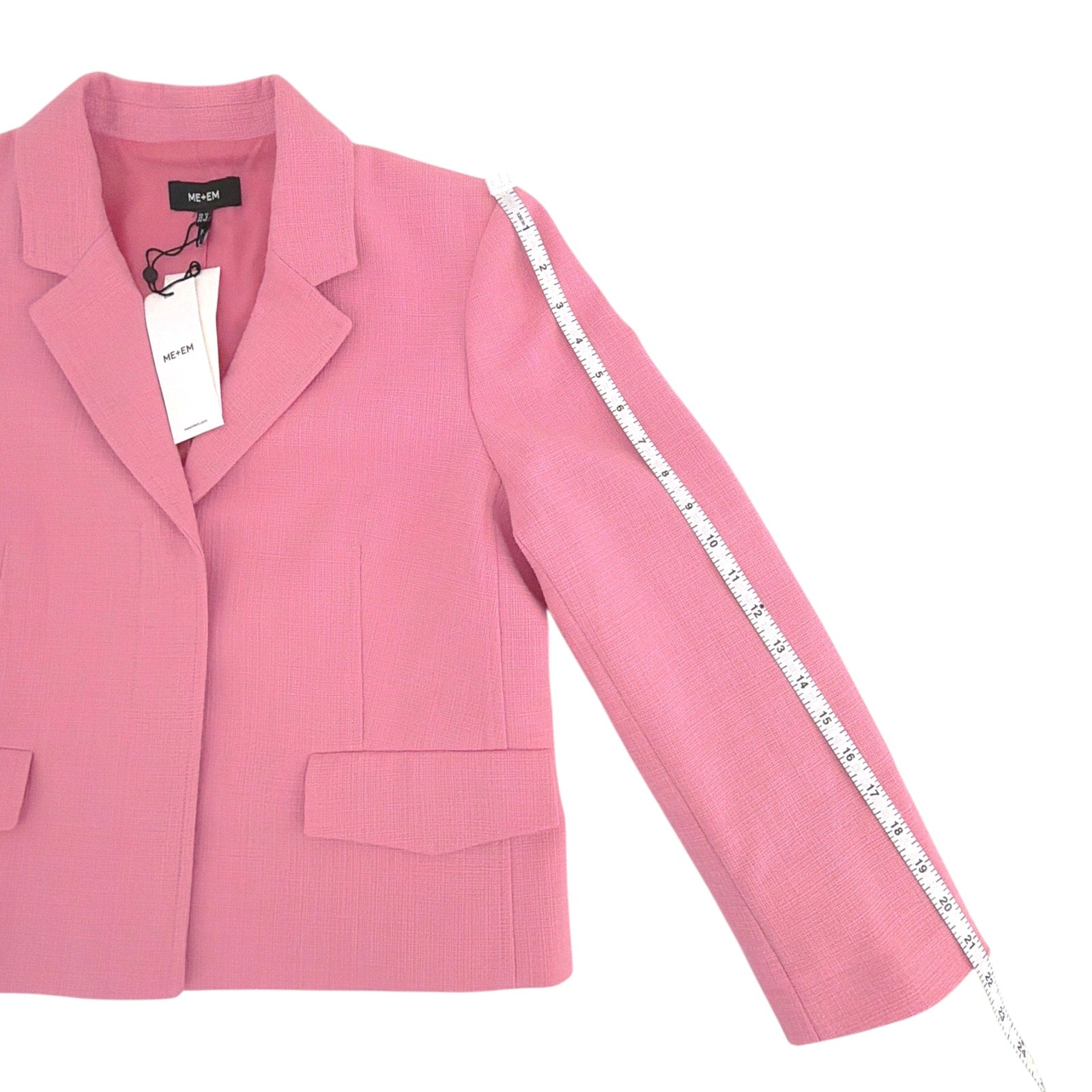 ME+EM Cotton Blend Spring Boyfriend Blazer in Perfect Pink UK12|US8 ME+EM