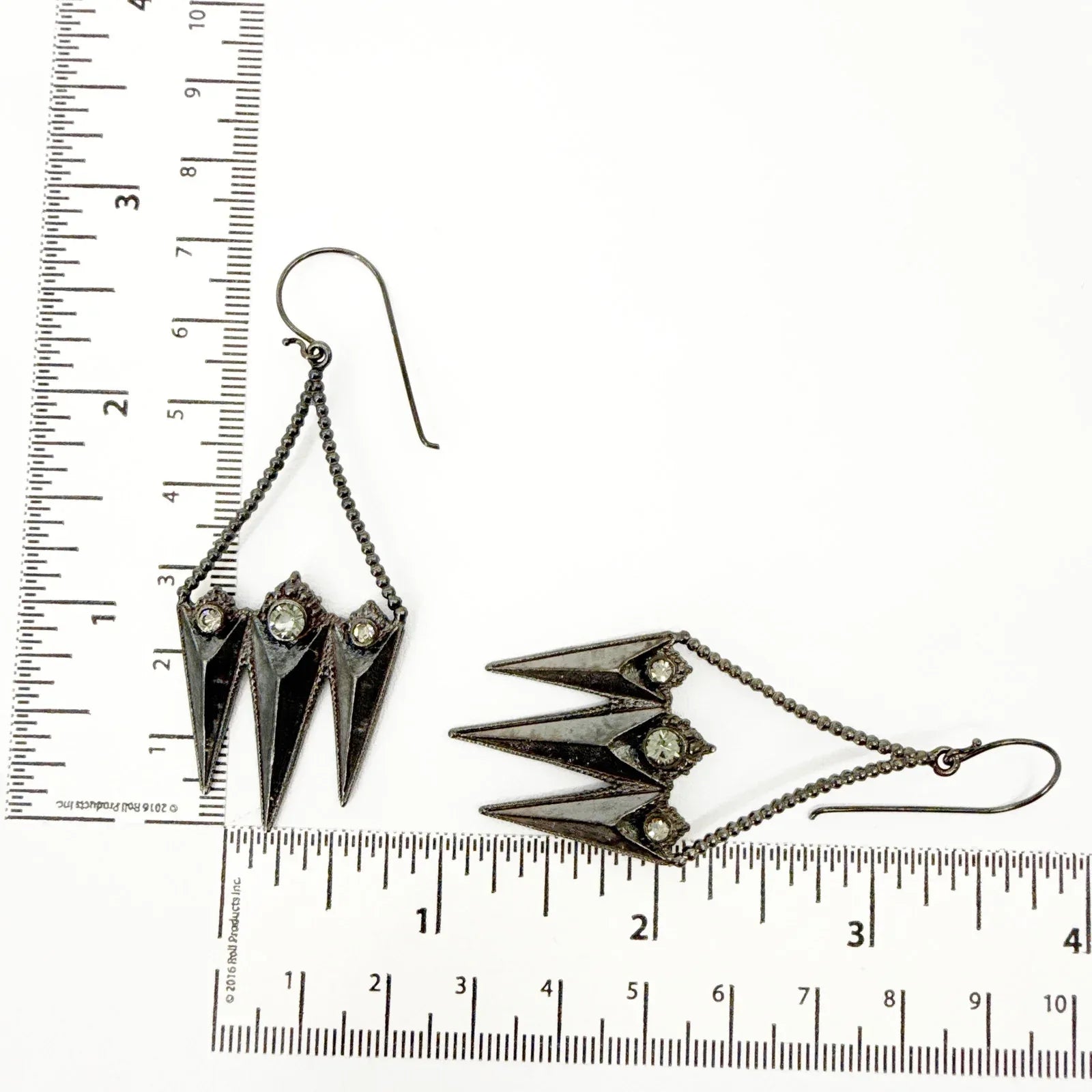VIRGINS SAINTS & ANGELS VSA Electra Rays Hook Earrings in Gunmetal - flyKAMP