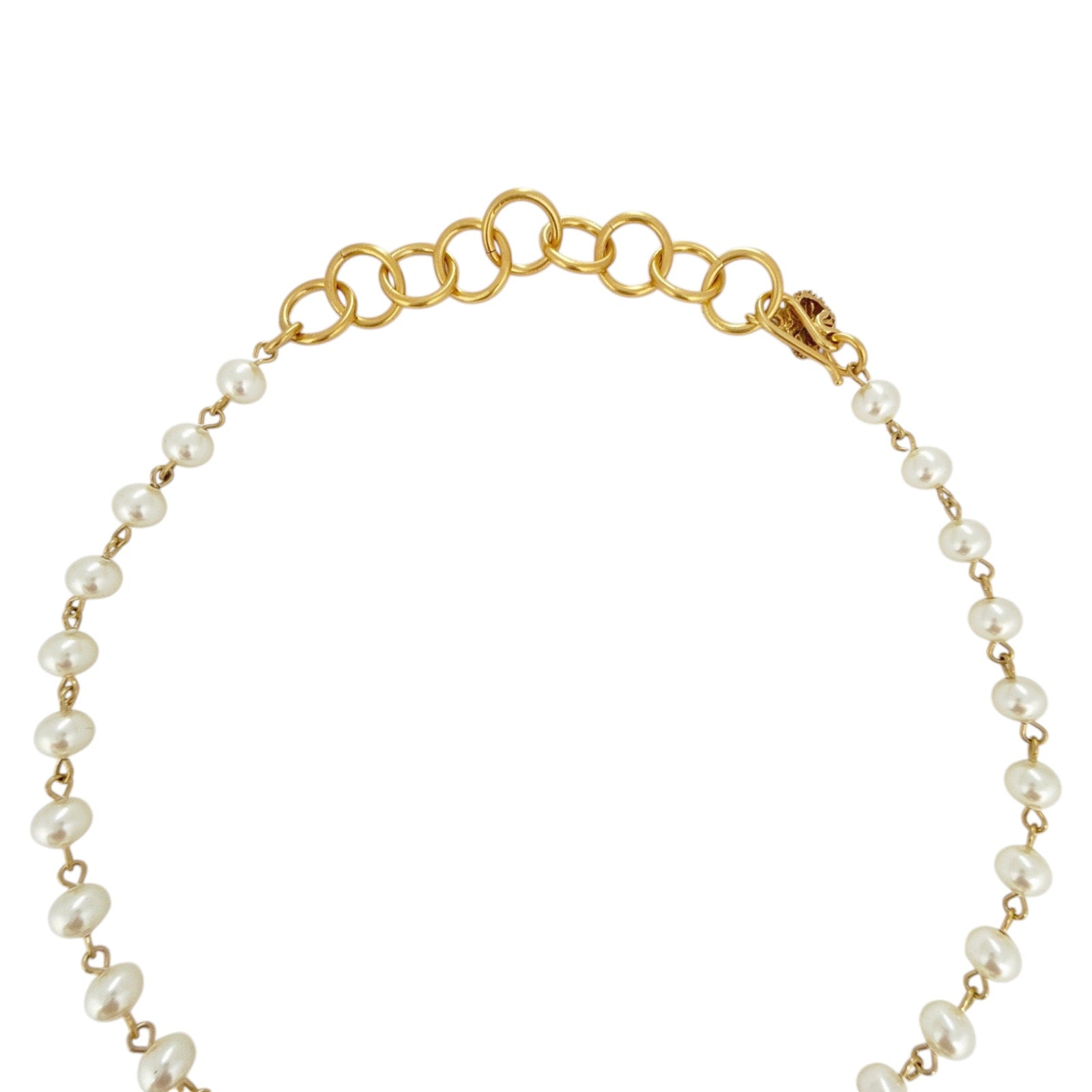 VIRGINS SAINTS & ANGELS VSA Iconic Cream Pearl Choker in Gold Virgins Saints & Angels