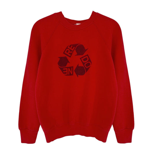 RE/DONE Recycle Crew Neck Sweatshirt in Red XS/S