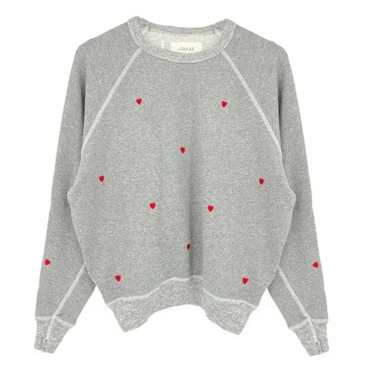 The GREAT. The College Sweatshirt with Heart Embroidery XS