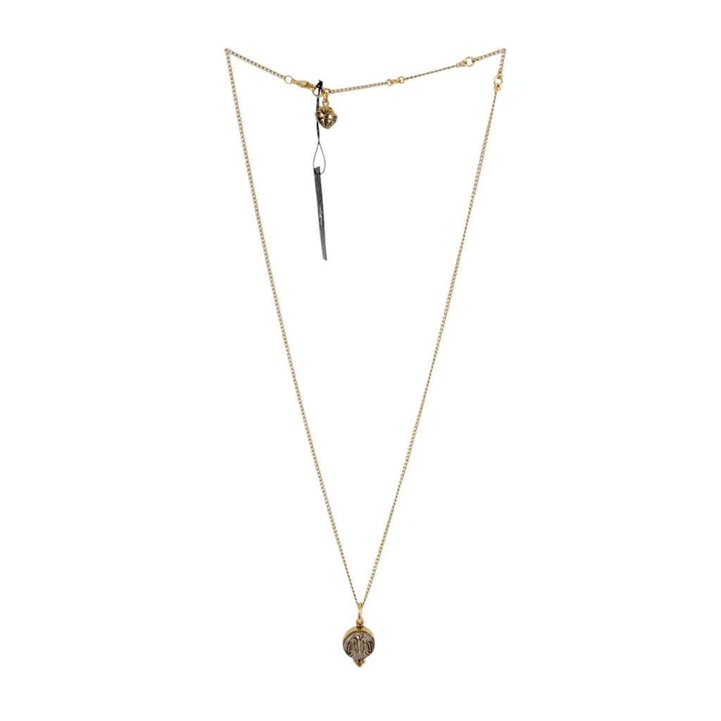 VIRGINS SAINTS & ANGELS VSA Piccolo Lucia Guardian Angels Charm Necklace in Gold - flyKAMP