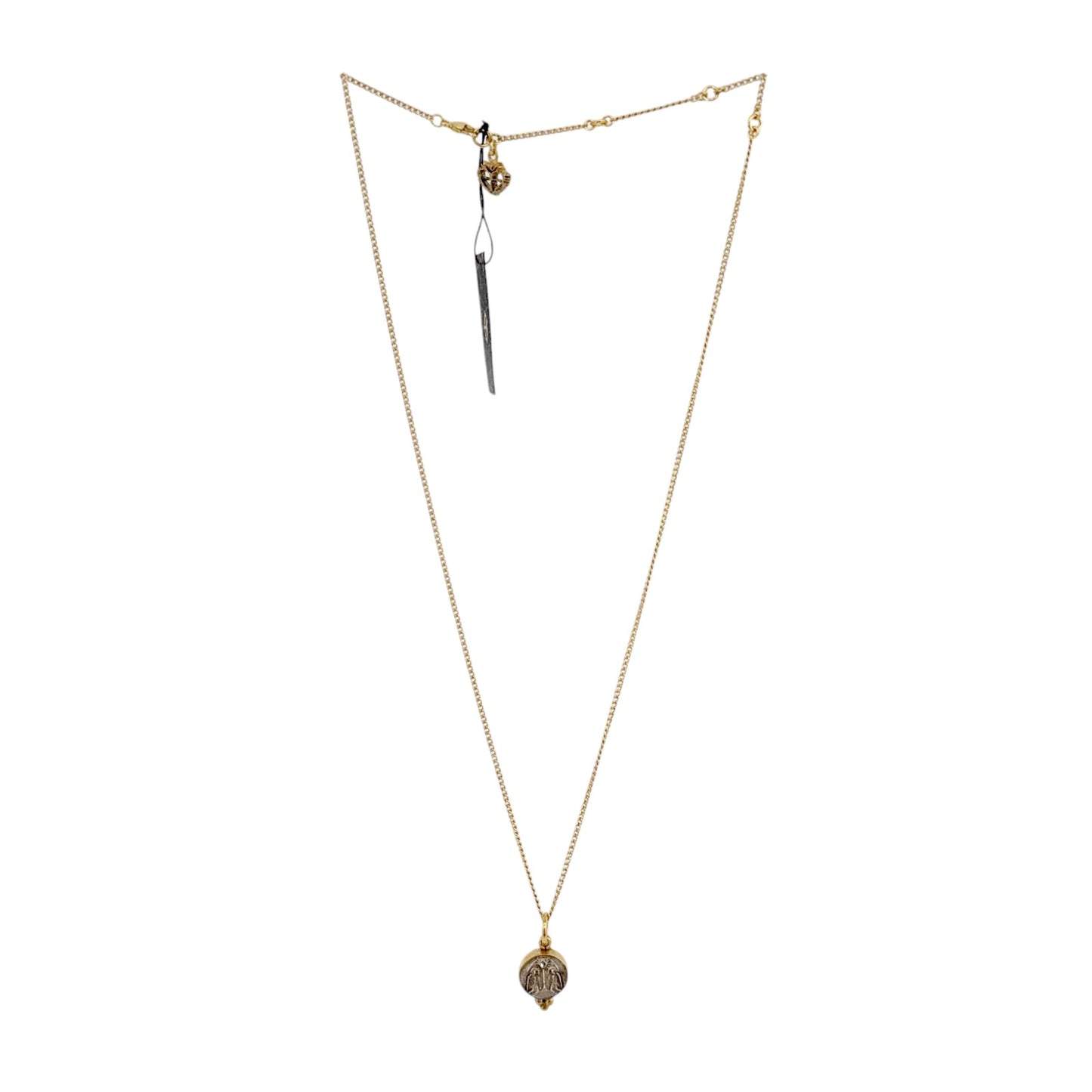 VIRGINS SAINTS & ANGELS VSA Piccolo Lucia Guardian Angels Charm Necklace in Gold