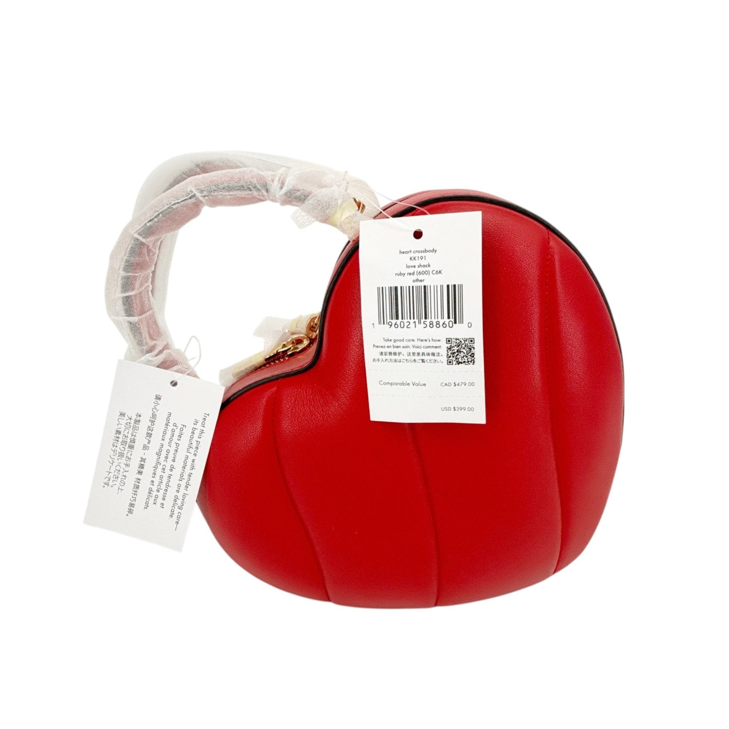 KATE SPADE New York Love Shack Quilted 3D Heart Crossbody+Additional Chain Strap