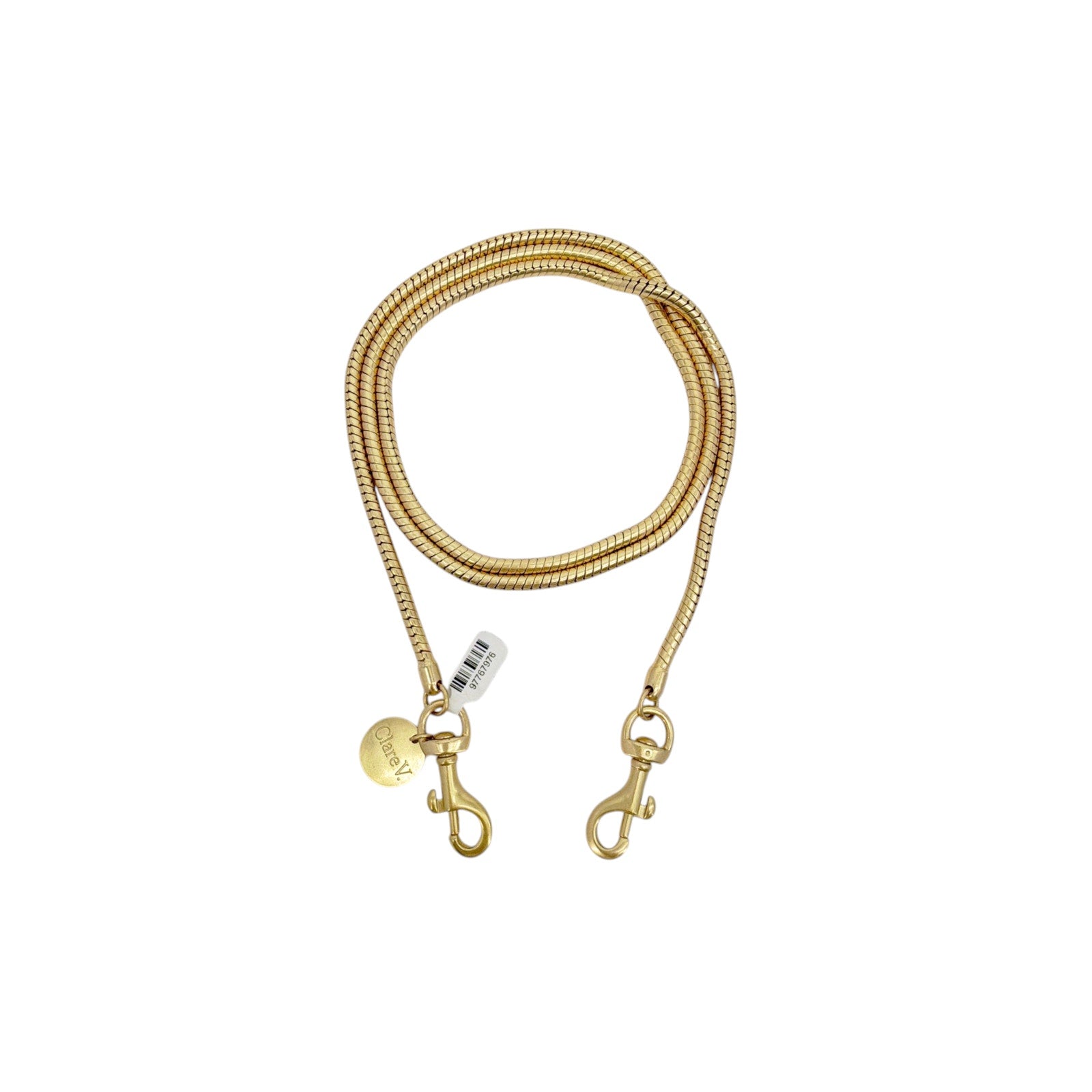 CLARE V. Snake Chain Crossbody Strap in Gold Clare V.