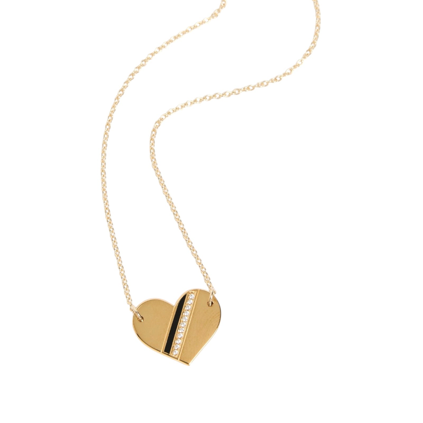 GWEN BELOTI Heart Stripe Pendant Necklace Gwen Beloti