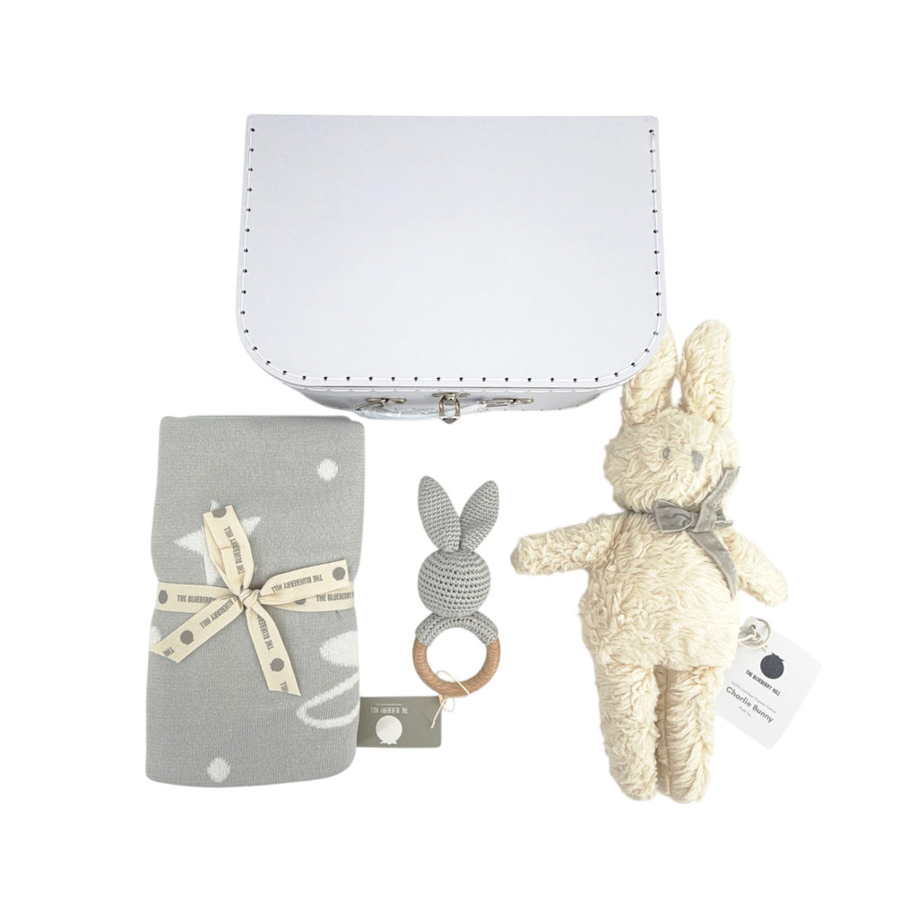 THE BLUEBERRY HILL Star Moon Bunny Gift Set Paperboard Suitcase Large The Blueberry Hill