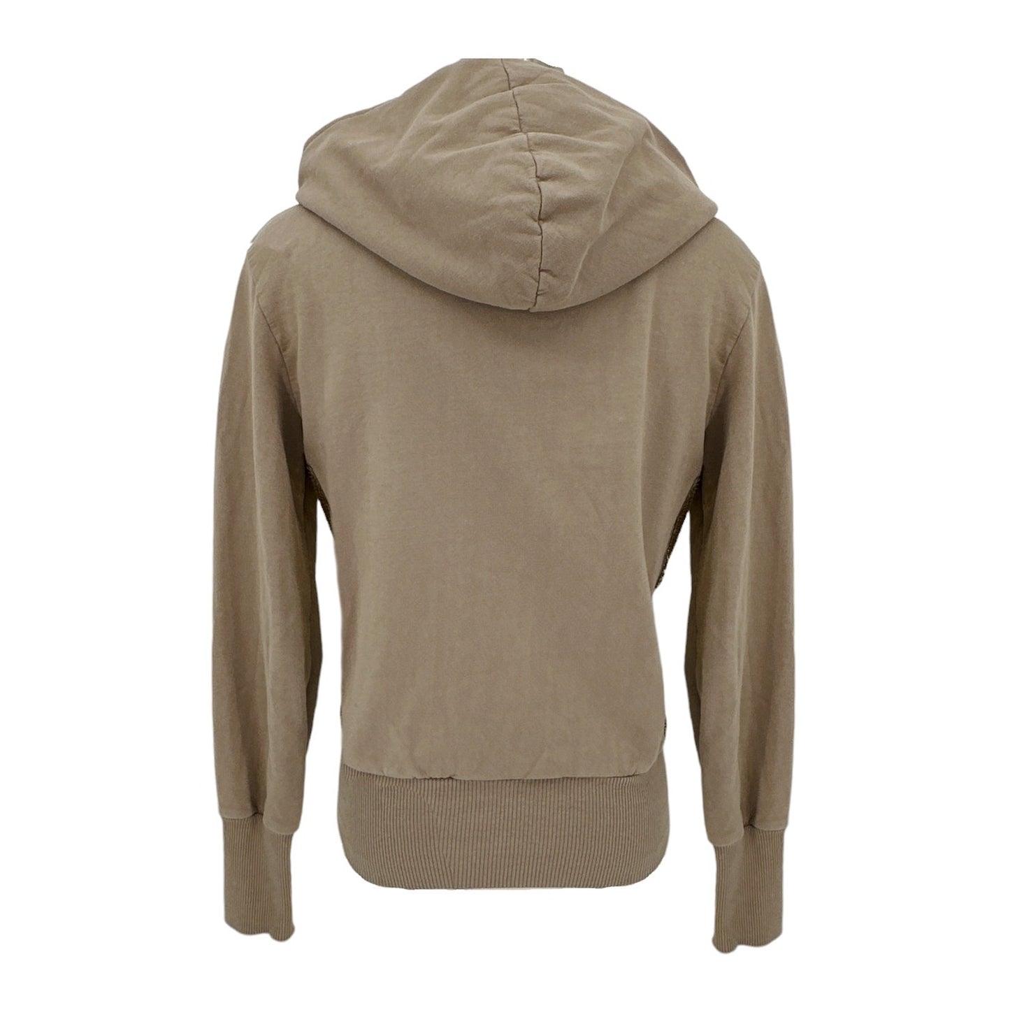 PRIMP Sequin Zip Hoodie in Tan & Gold S